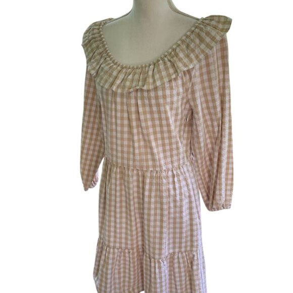 J.Crew Seersucker Ruffleneck Gingham Mini Dress NWT - Picture 5 of 6